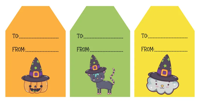 Printable Cute Halloween Gift Tag