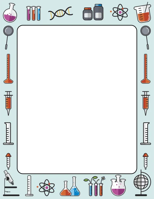 Printable Decorative Science Border Design