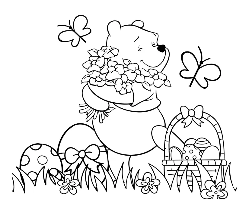 Printable Easter Winnie The Pooh Coloring Pages