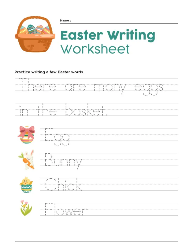 Printable Easter Writing Worksheet