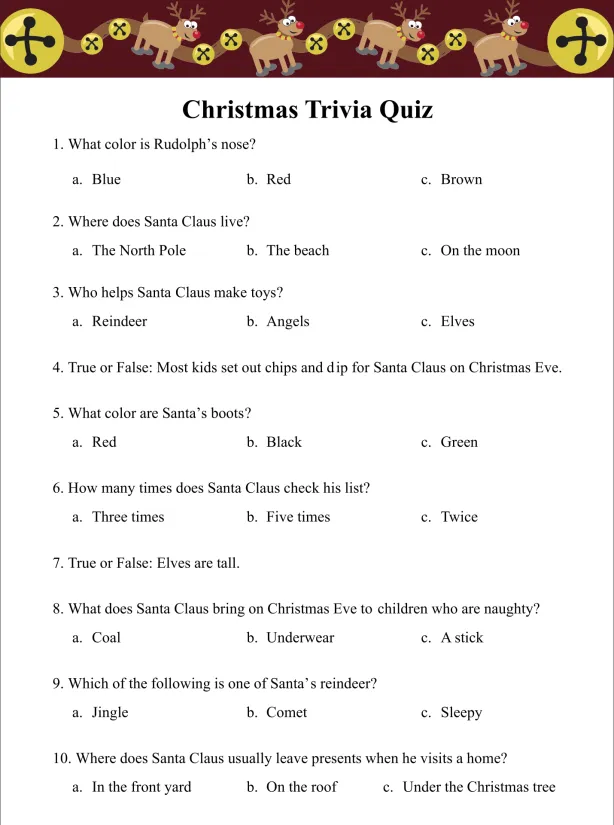 Printable Easy Trivia Questions For Seniors With Dementia