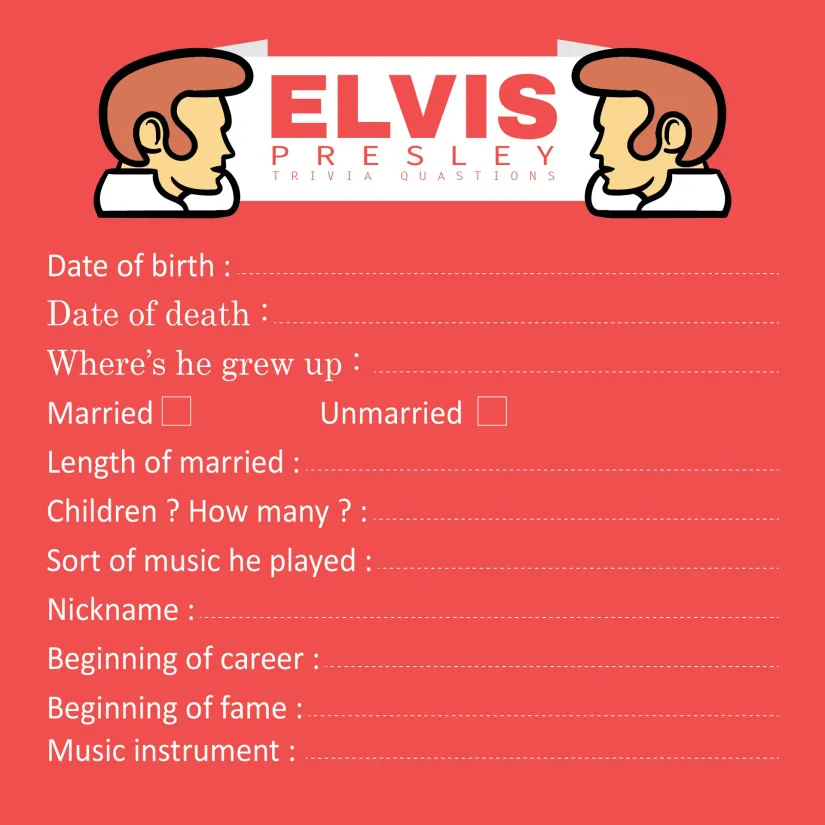 Printable Elvis Trivia Questions and Answers