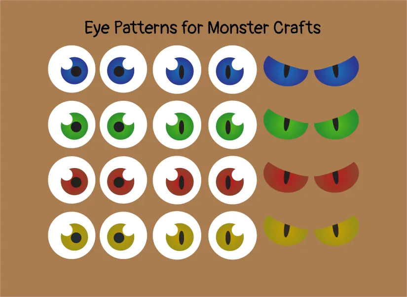 Printable Eye Patterns For Monster Crafts