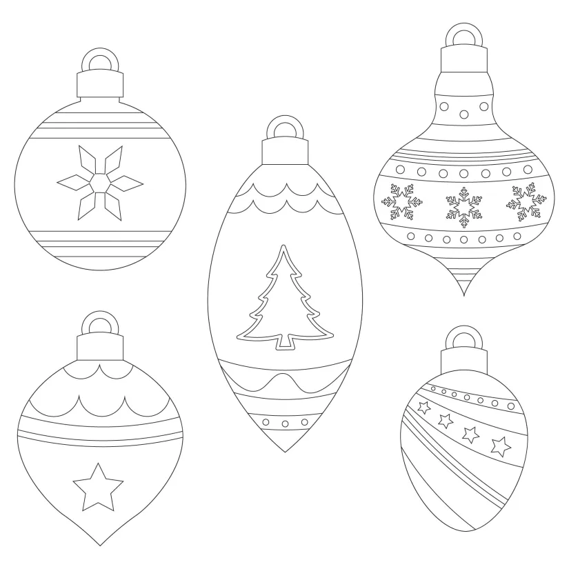Printable Felt Christmas Tree Ornament Templates