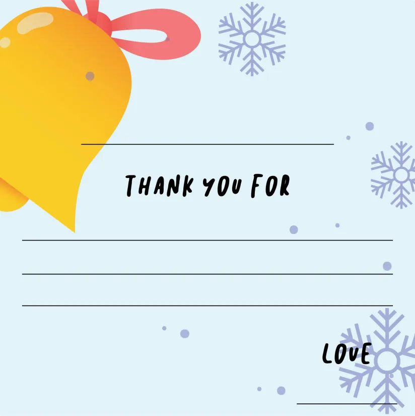 Printable Fill in Thank You Cards for Kids