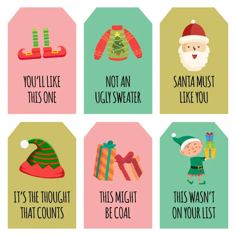 Printable Funny Honest Christmas Gift Tags
