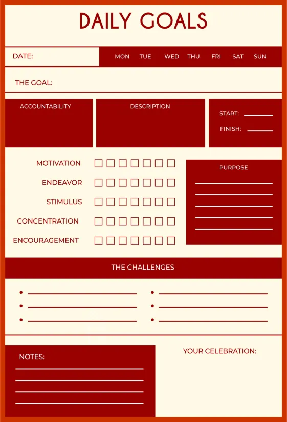 Printable Goal Sheets