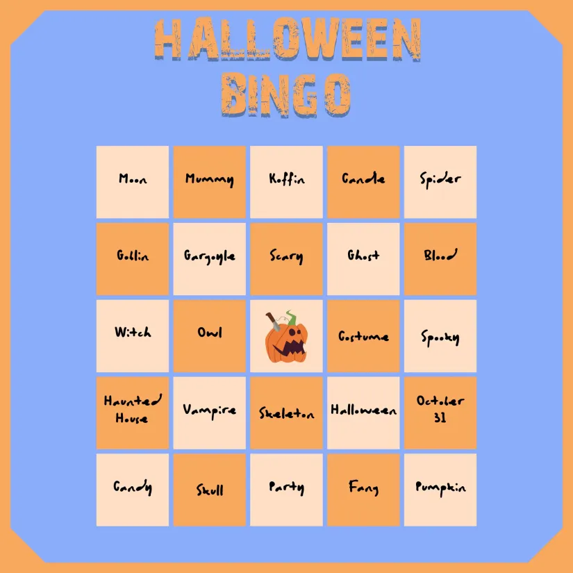 Printable Halloween Bingo Cards For Kids