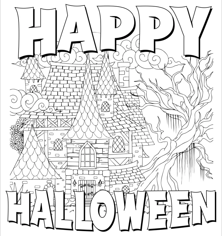 Printable Halloween Coloring Pages Adult