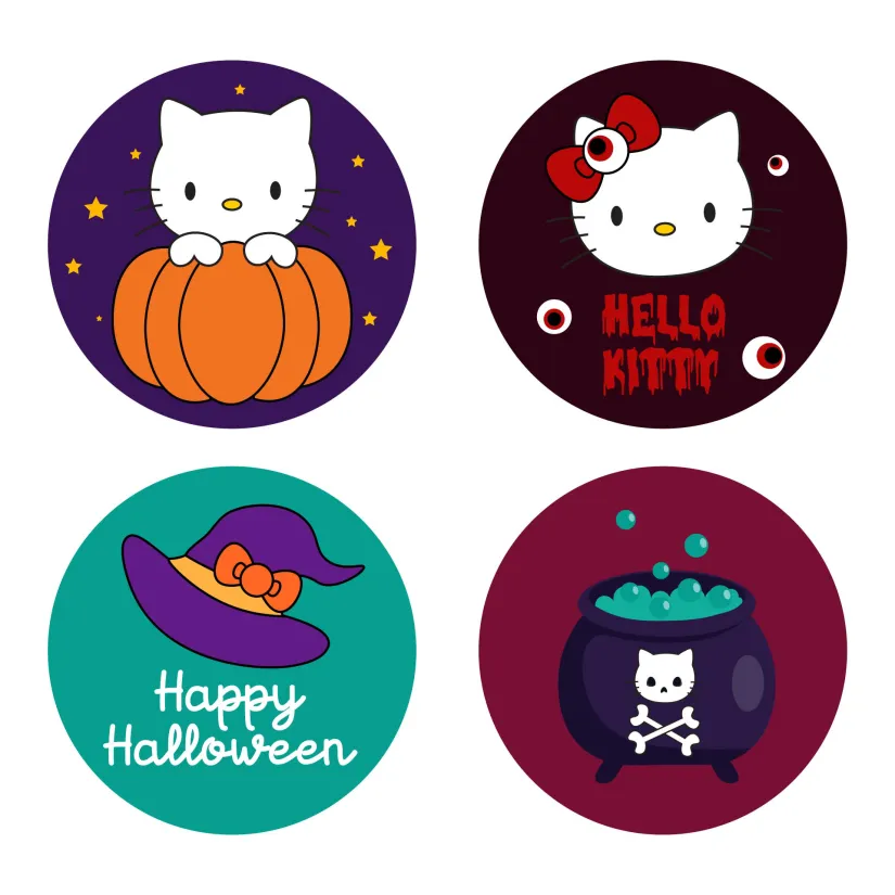 Printable Halloween Hello Kitty Cupcake Toppers