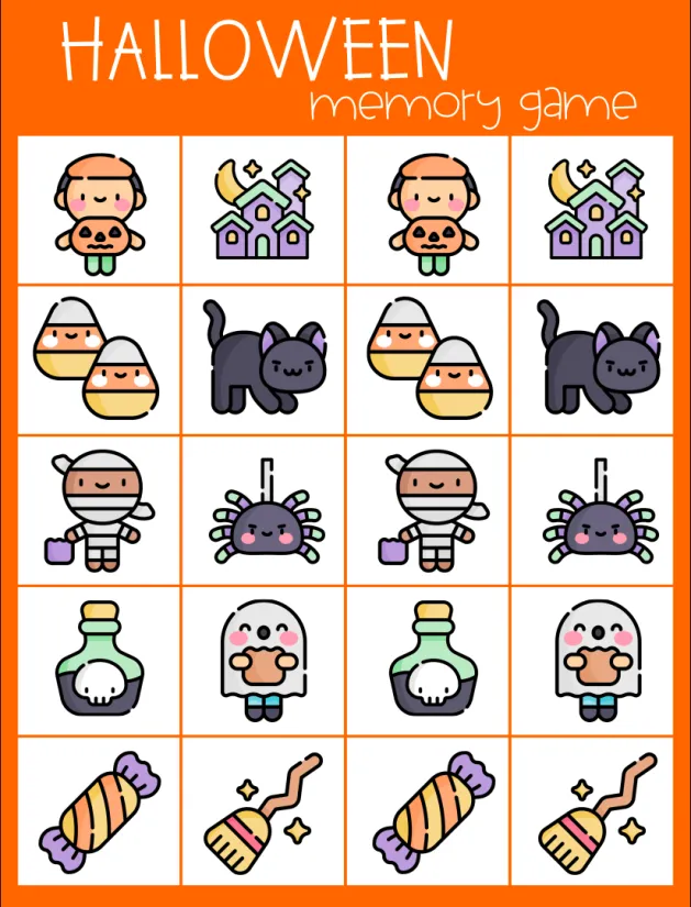 Printable Halloween Memory Game