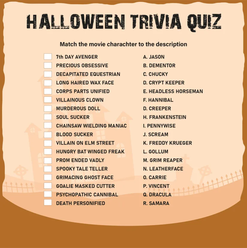 Printable Halloween Trivia Questions