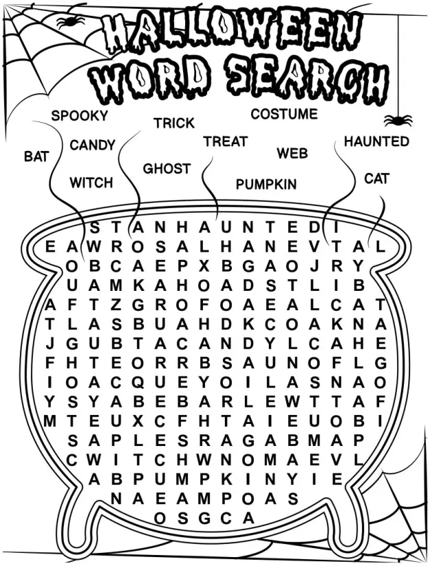 Printable Halloween Word Search