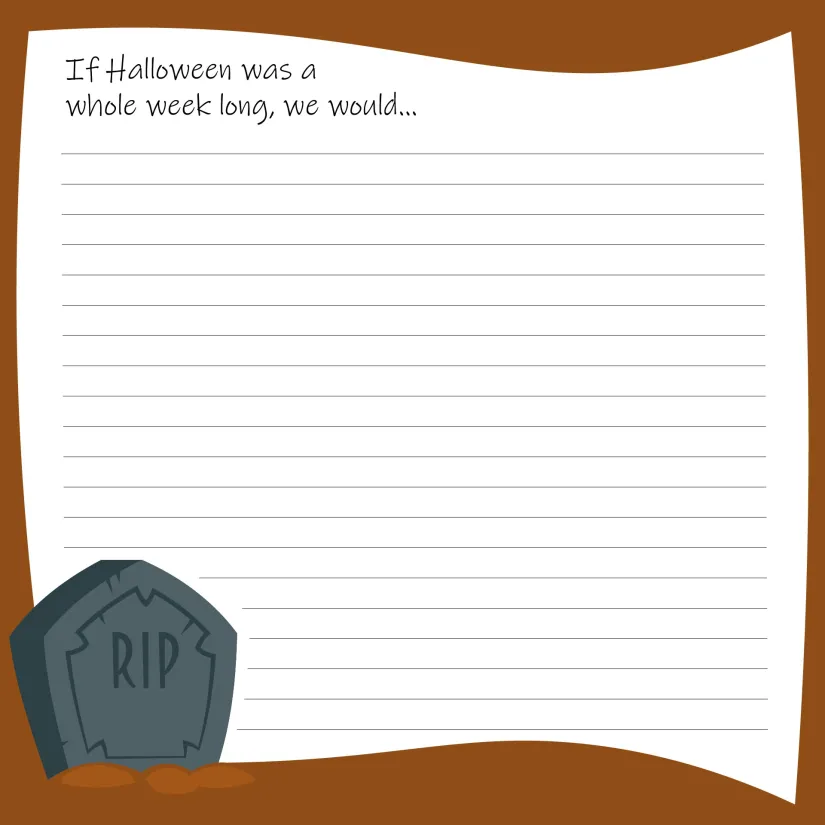 Printable Halloween Writing Prompts For Kindergarten