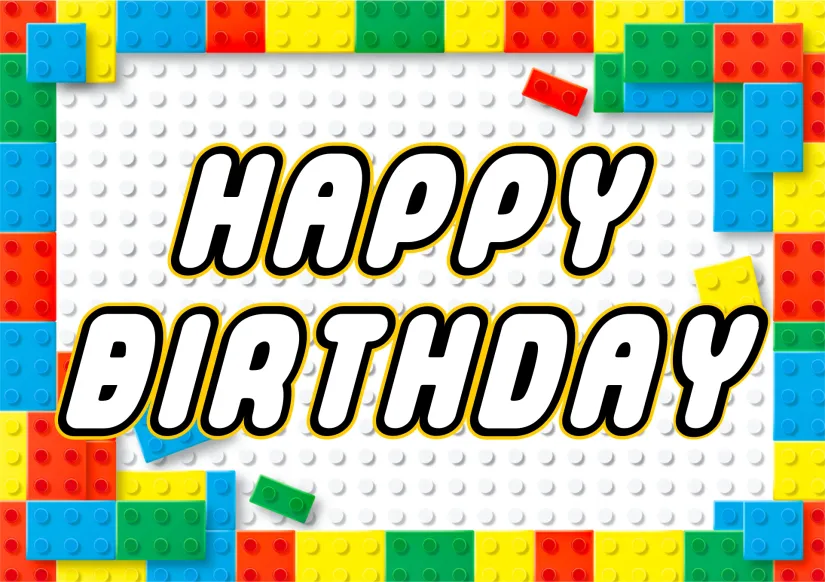 Printable Happy Birthday LEGO Font