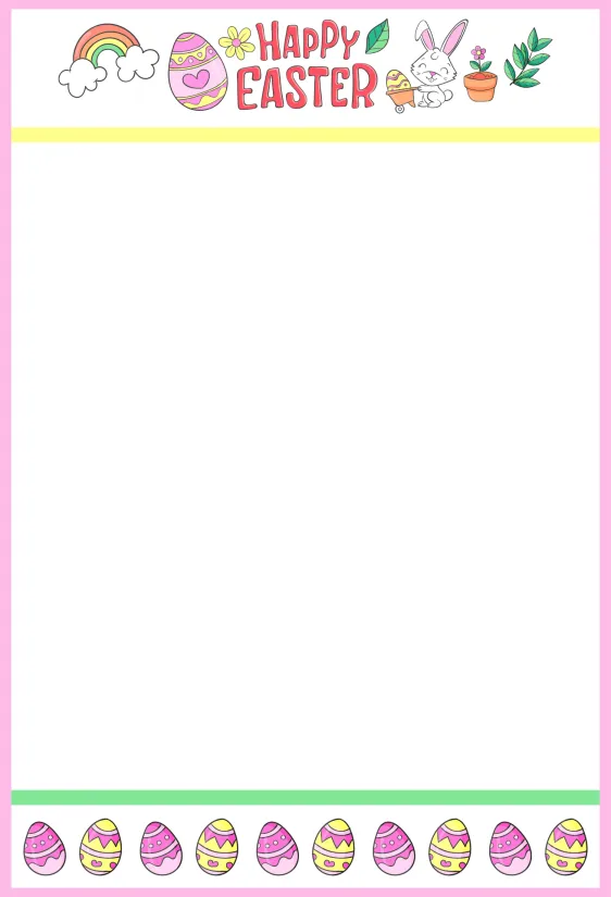 Printable Happy Easter Letter Paper Template