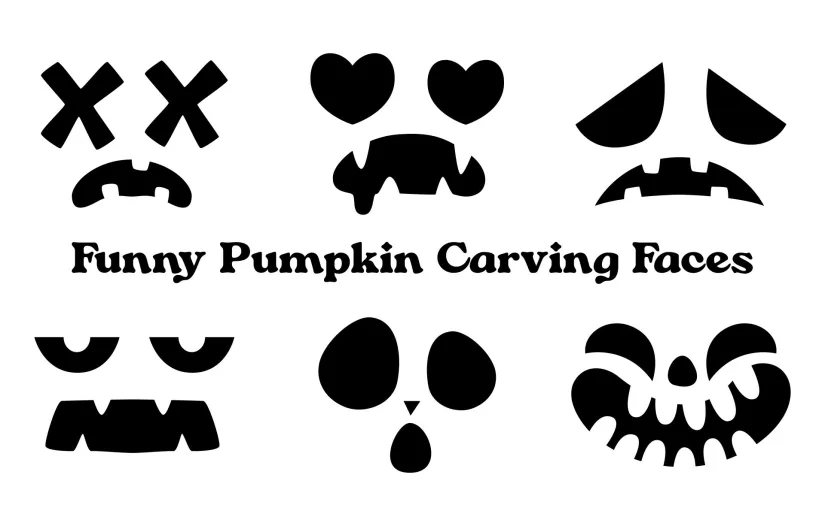 Printable Happy Pumpkin Carving Stencil Pattern