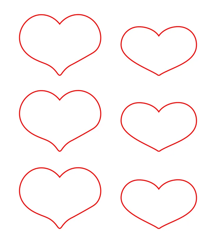 Printable Heart Cut Out Shapes