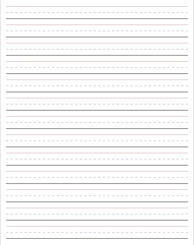 Printable Kindergarten Handwriting Paper