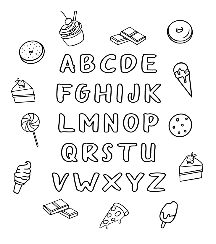 Printable Learning ABC Upper Case Coloring Page