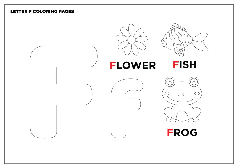 Printable Letter F Alphabet Coloring Pages