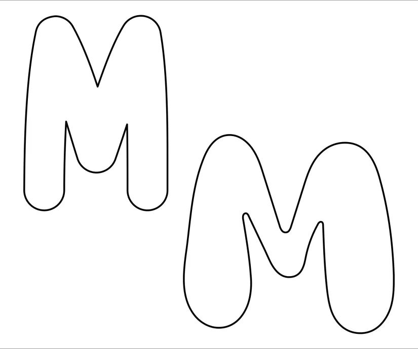 Printable Letter M Outline - Print Bubble Letter M