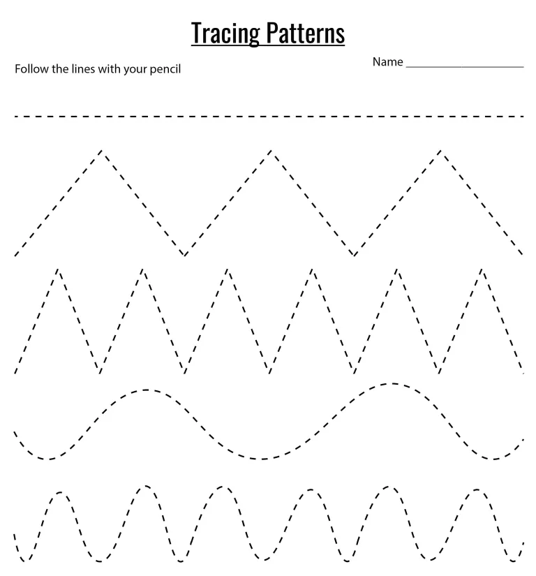Printable Line Tracing Worksheets