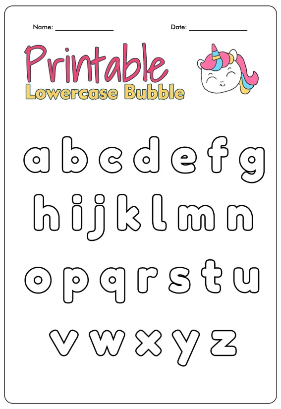 Printable Lowercase Bubble Letters Alphabet Stencils