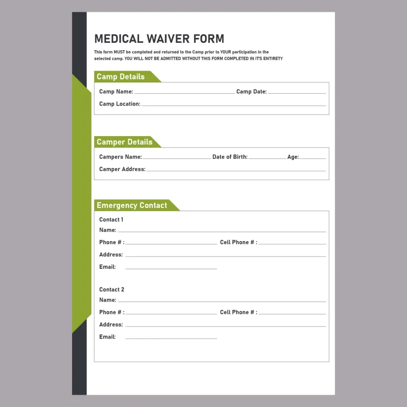 Printable Medical Waiver Forms