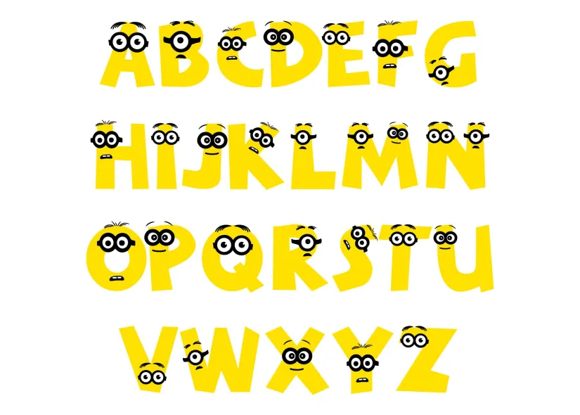 Printable Minion Alphabets Bookmarks Template