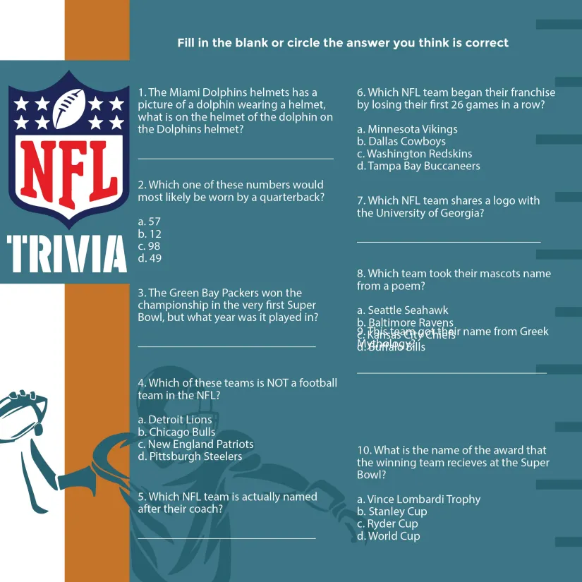 Printable NFL Trivia Questions