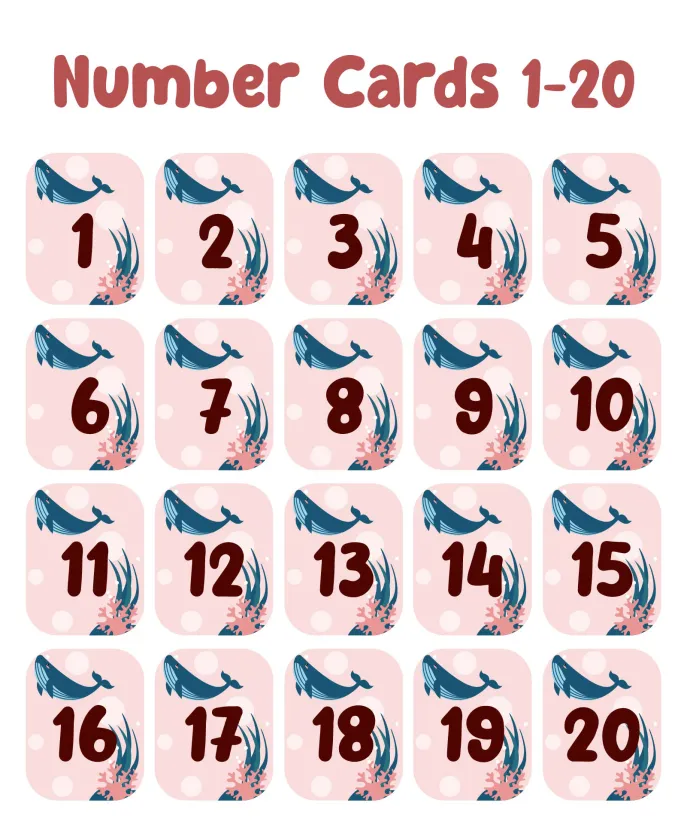 Printable Number Cards 1-20