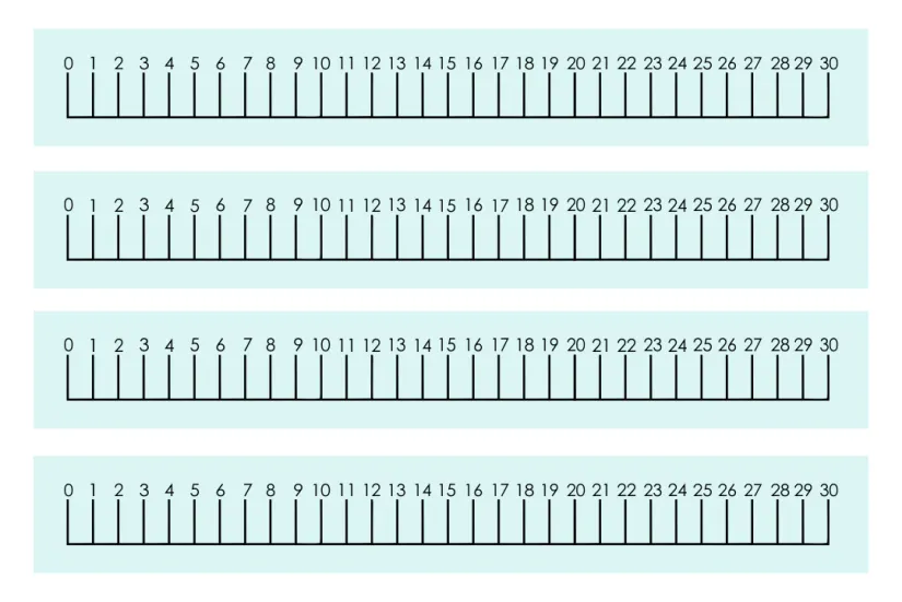 Printable Number Line to 30