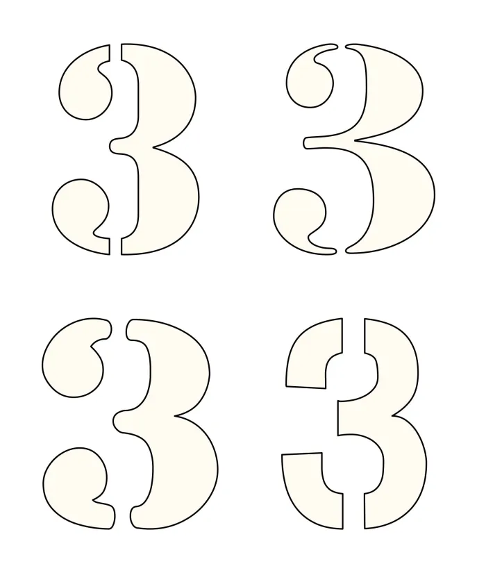 Printable Number Stencils Template Set