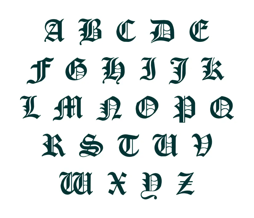 Printable Old English Letters Alphabet