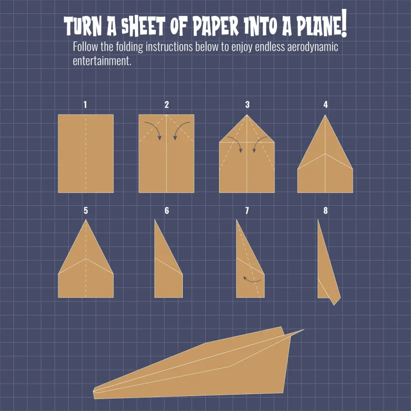 Printable Paper Airplane Instructions Template