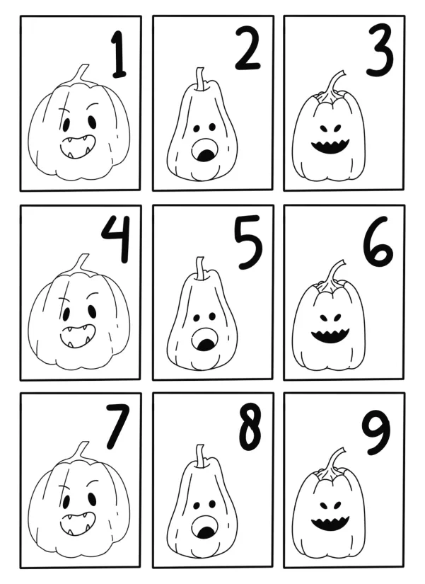 Printable Pumpkin Number Cards