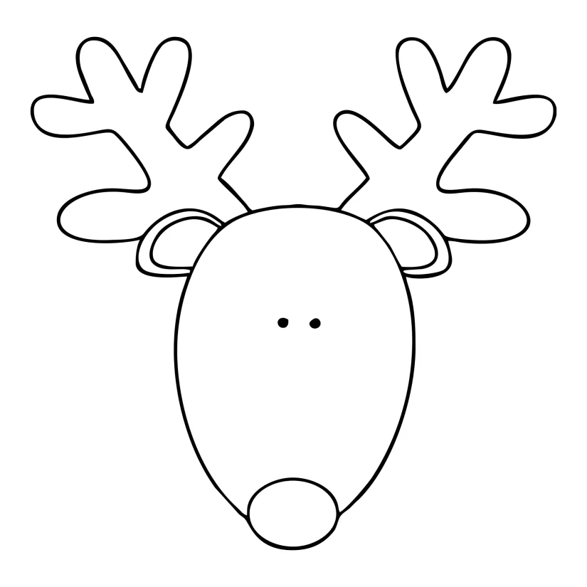 Printable Reindeer Head Pattern