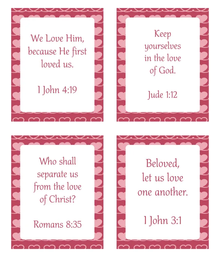 Printable Scripture Verse Valentines Card