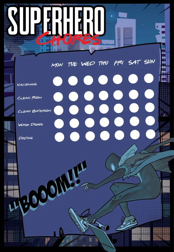 Printable Superhero Chore Chart