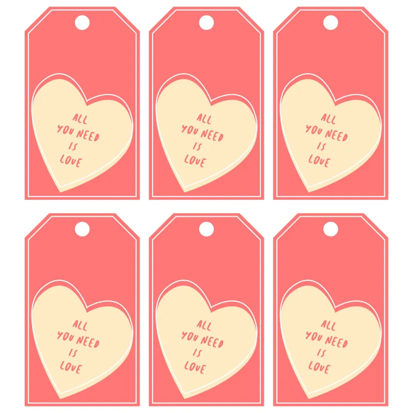 Printable Valentines Day Heart Name Tags