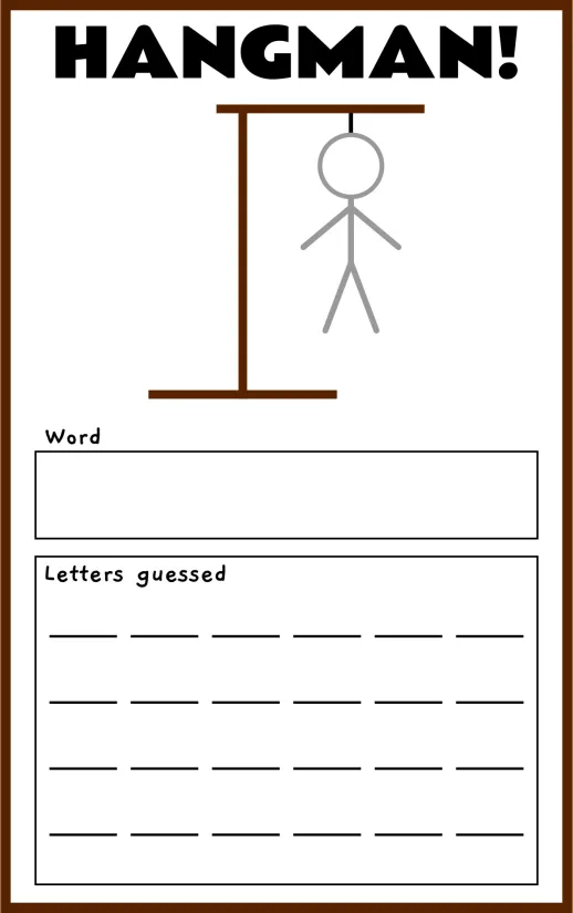 Printablee Hang Man For Writing Practice Therapy