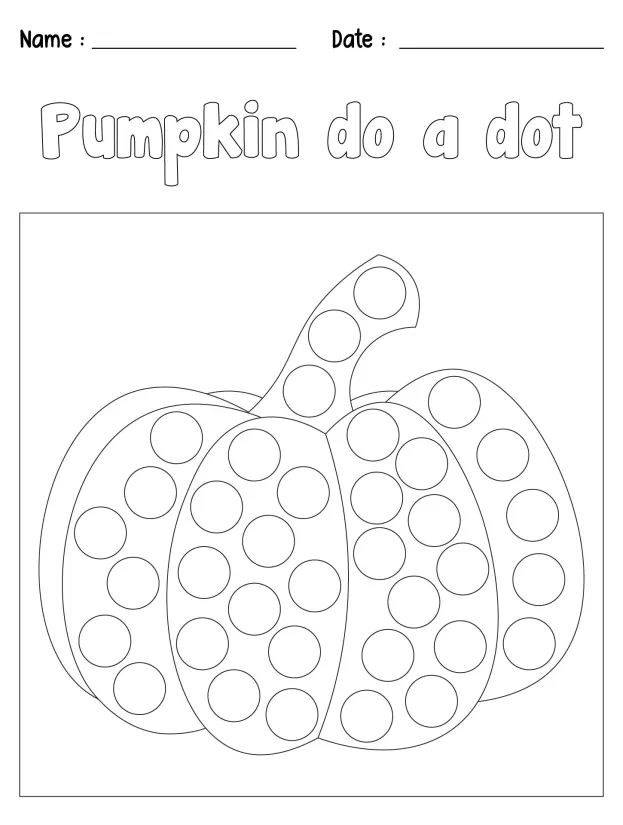 Pumpkin Do a Dot Printable Pages