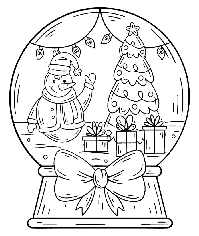 Retro Christmas Coloring Pages