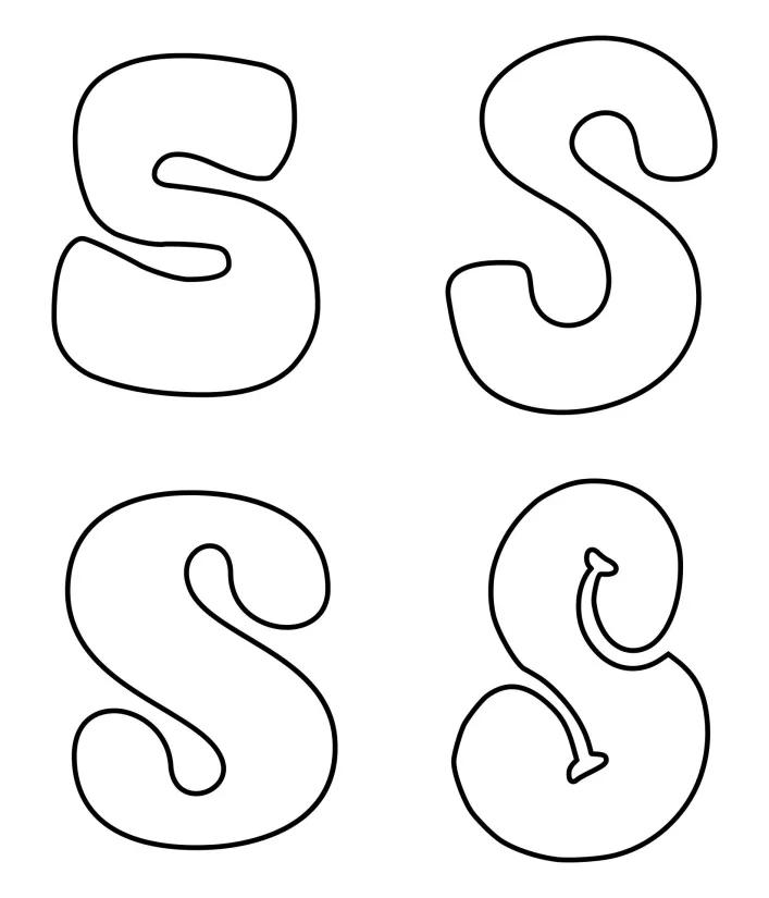 S Bubble Letters Alphabet