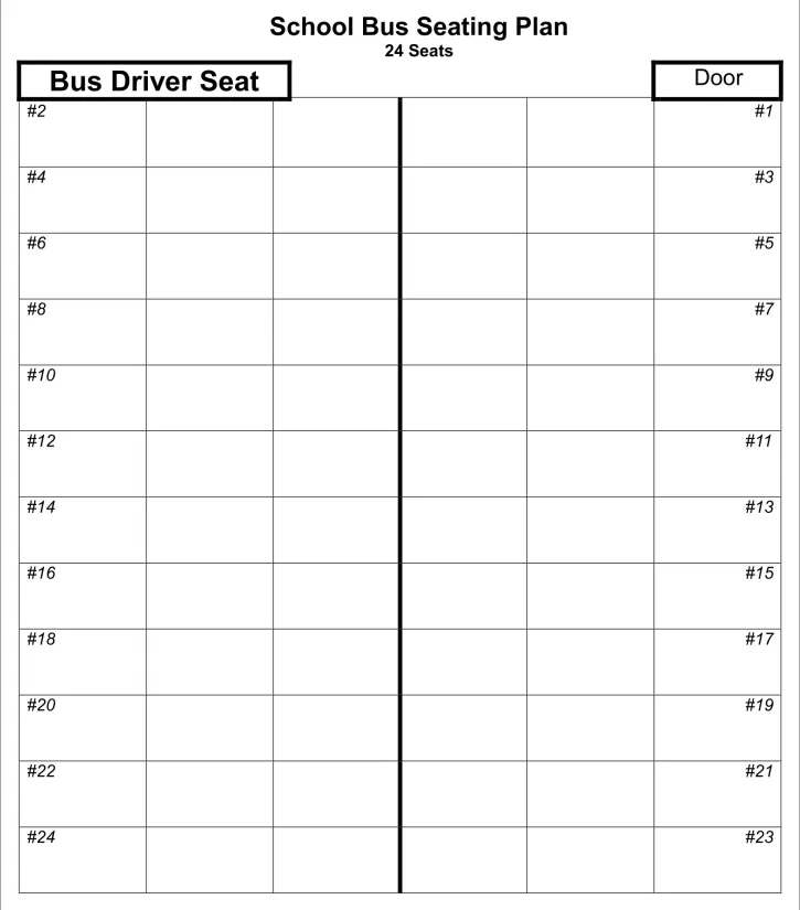 Seating Chart For School Bus