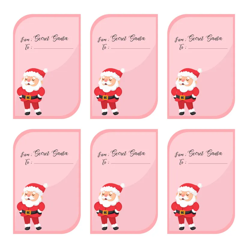 Secret Santa Gift Tag Printable
