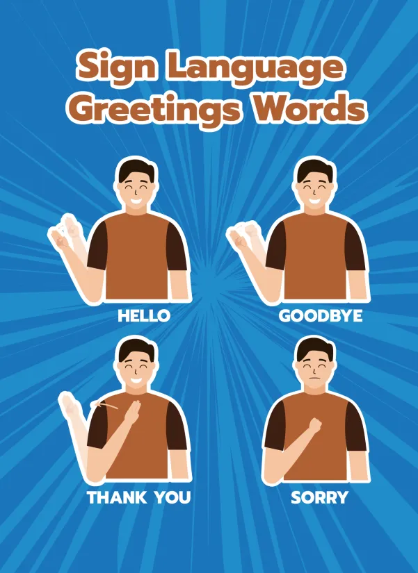 Sign Language Greetings Words Printable