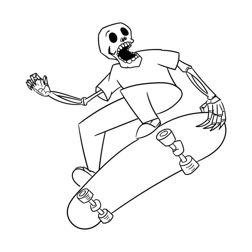 Skeleton Printable Coloring Pages