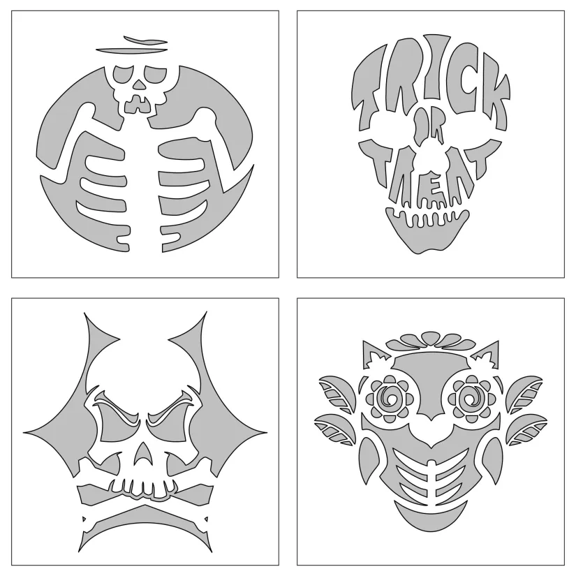 Skulls And Skeleton Pumpkin Templates To Carve